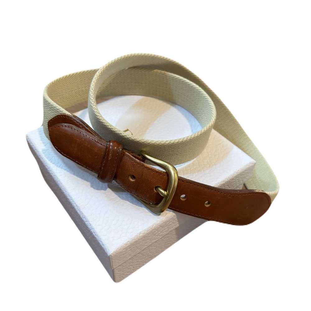 Coach Leather and Canvas Weaved Belt 3880 Gold Buckle